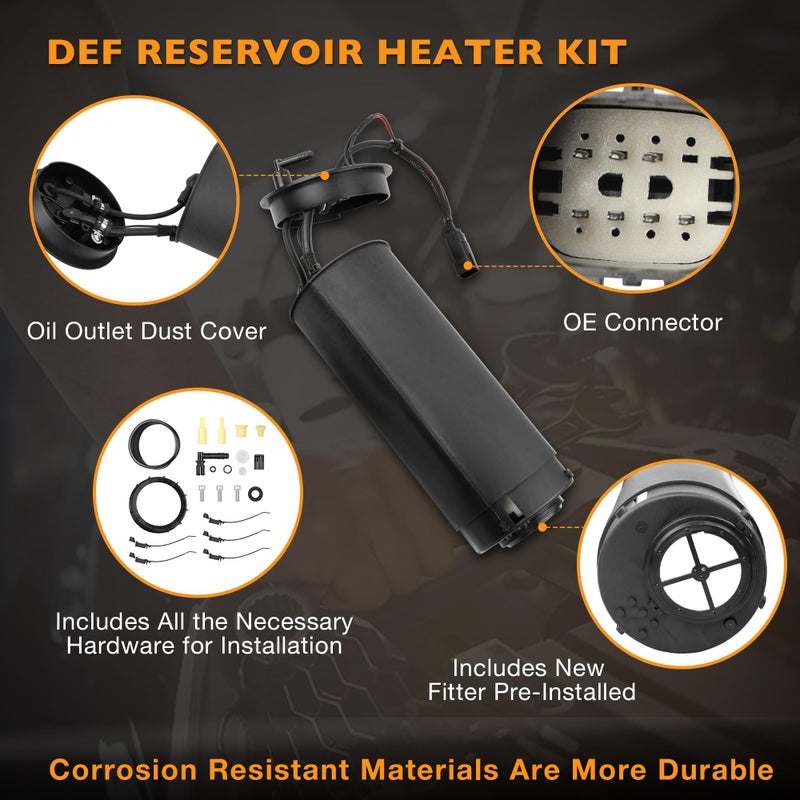 HQPASFY 6.7L DEF Heater, Diesel Exhaust Fluid Reservoir Heater Kit Compatible with Ford F250, F350, F450, F550 Super Duty 2011-2016 Replaces# BC3Z5J225KA, BC3Z5J225L, 904372, 904-372 - Image 4